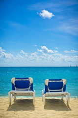 Beautiful beach in Philipsburg, Saint Maarten, Carribean Islands