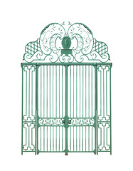 portail fer forgé et piliers