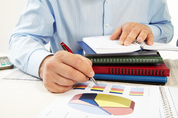 Businessman working with documents
