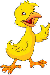 cute baby chicken waving