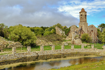 Ruins of an old abandoned town in La Mussara Tarragona, Spain