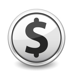 Fototapeta premium button gray dollar