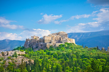 Schöne Aussicht auf die antike Akropolis, Athen, Griechenland