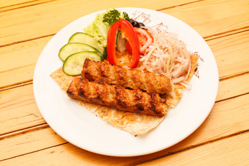 kebab with vegetables