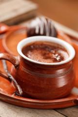 hot chocolate with chocolate ball
