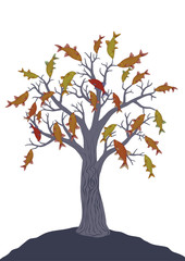 Fototapeta premium Fish tree on white. Vector drawing.