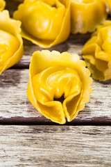 Macro shot of tortellini pasta