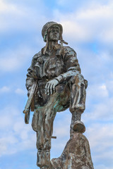 Fototapeta na wymiar ¯elazo Mike Pomnik w Normandii, we Francji