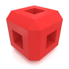 cube 3d red