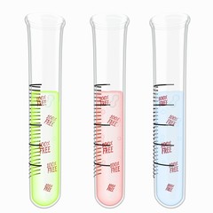 Illustration of a scientific free icon particles in test glass