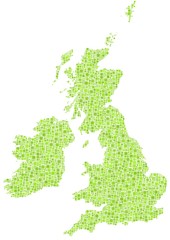 Decorative map of Great Britain and Ireland