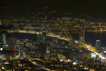 San Francisco Oakland Bay Bridge at Night