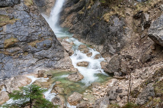 Pollat Gorge waterfall in Neuschwanstein - Bavaria, Germany