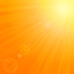 Background  with warm sun and lens flare