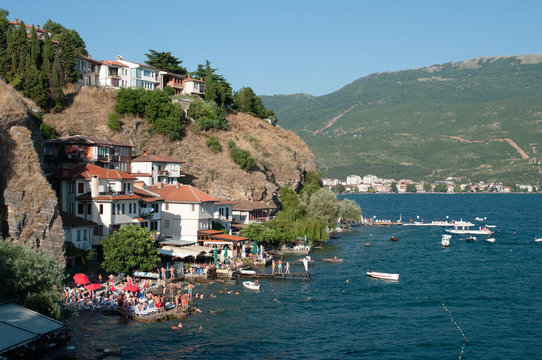 Beach In Old Ohrid, Republic Of Macedonia