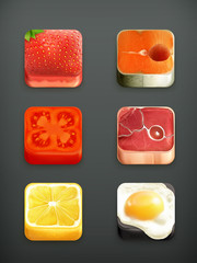 Food app icons set