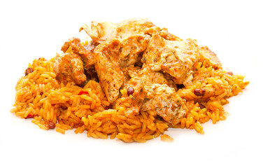 mexican chicken and rice with hot seasoning