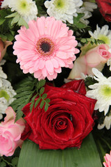 Wedding arrangement in pink and white