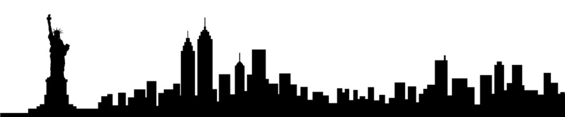 New York City Skyline Silhouette - obrazy, fototapety, plakaty