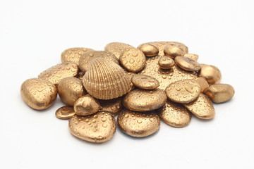 Gold Pebble contemplation of richness