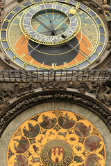 Detail of Medieval astronomical Clock in Prague, Czech Republic