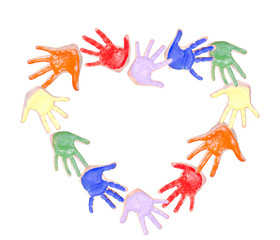 Fototapeta premium Painted hands in a heart