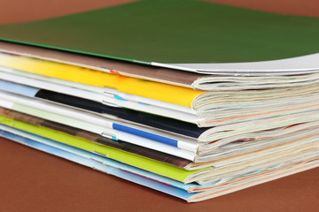 Many magazines close-up