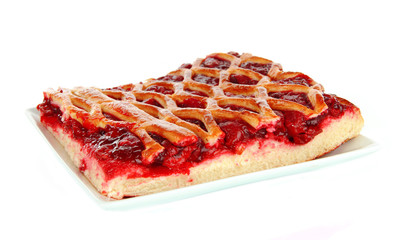 Cherry Pie isolated on white
