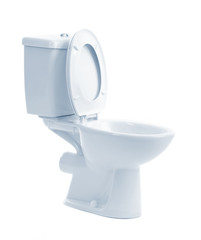 White toilet bowl, isolated on white