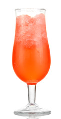 Cherry cocktail with ice isolated on white