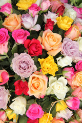 Mixed flower arrangement in bright colors