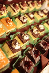 Obraz na płótnie Canvas Varieties of cakes desserts catering sweets