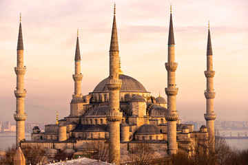 Panele Szklane Podświetlane  Błękitny Meczet, Stambuł, Turcja.