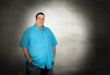 Happy fat man