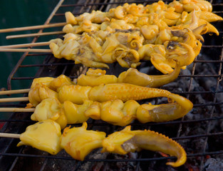 Many of grilled squid
