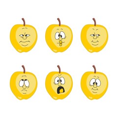 Emotion cartoon yellow apple set 009