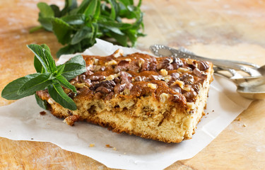 Piece of  pie witn nuts