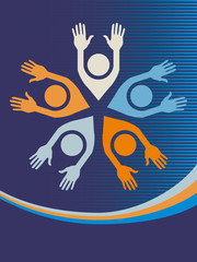 Colorful people with copy space vector.