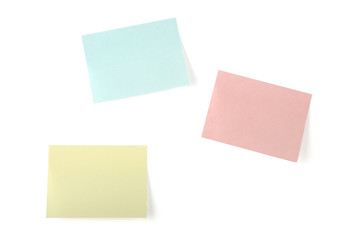 Three blank sticky note