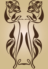 Art Nouveau frame design ornament