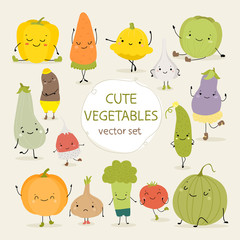 Cute vector set of vegetables - 51963128