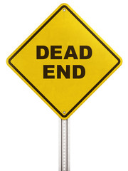 Yellow street sign - Dead end