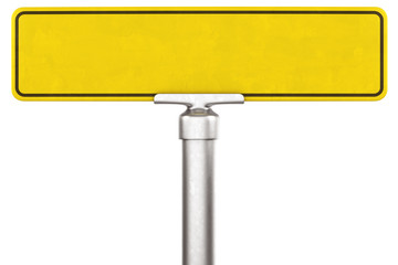 Yellow street sign