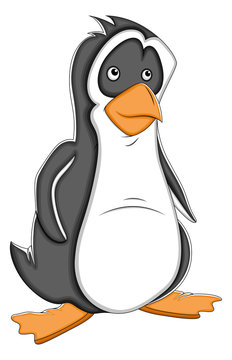 Simple Cartoon Penguin Vector Illustration