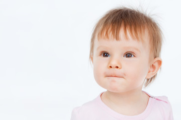 Naklejka premium Funny baby, on a gray background