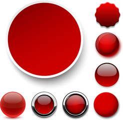 Round red icons.