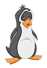 Surprised Cartoon Penguin Vector Illustration