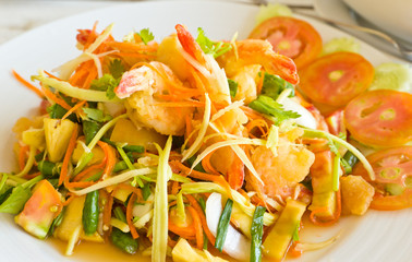 Spicy Shrimp Salad thai style food