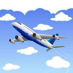 vector illustration of airplane travelling to your destination