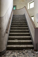 A stair in an abandoned school buiding